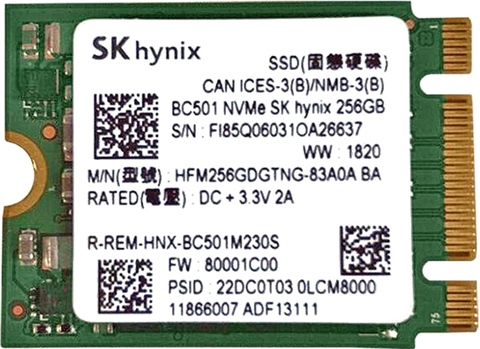 Bc501 nvme clearance sk hynix 256gb